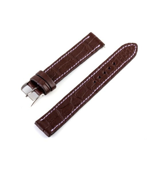 Alligator "Solo" leather watch band - 17mm width (0.67 inches) / Size M (n° 6) online