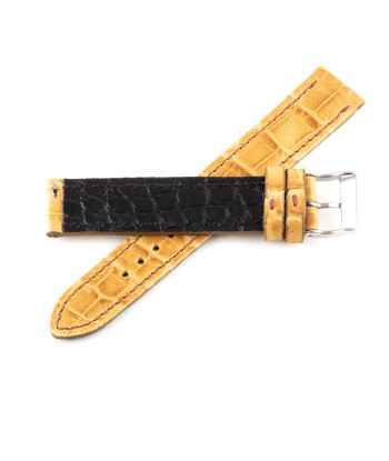 Alligator "Solo" leather watch band - 17mm width (0.67 inches) / Size M (n° 9) une grave pollution 