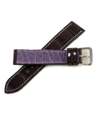 Alligator leather watch band - 20mm width (0.79 inches) / Size M (n° 1) Profitez des Offres !