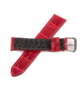 Alligator "Solo" leather watch band - 20mm width (0.79 inches) / Size M (n° 9) pas chere