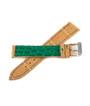 Alligator leather "Solo" watch band - 18mm width (0.71 inches) / Size M (n° 3) rembourrage situé sous