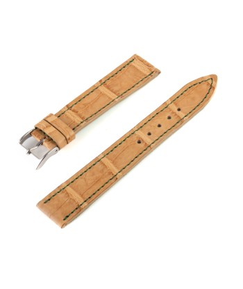 Alligator leather "Solo" watch band - 18mm width (0.71 inches) / Size M (n° 3) rembourrage situé sous