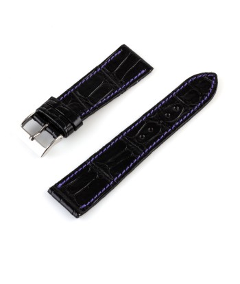 Alligator "Solo" leather watch band - 21mm width (0.83 inches) / Size M (n° 2) livraison gratuite