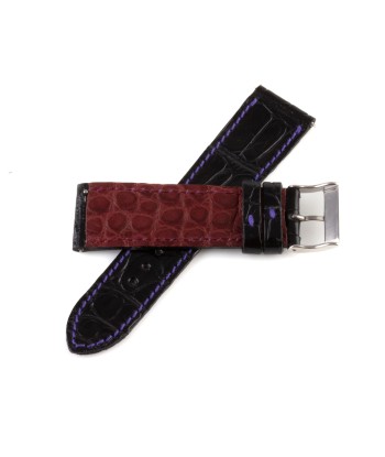 Alligator "Solo" leather watch band - 21mm width (0.83 inches) / Size M (n° 2) livraison gratuite