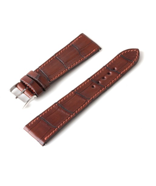 Alligator "Solo" leather watch band - 22mm width (0.87 inches) / Size M (n° 2) sur le site 