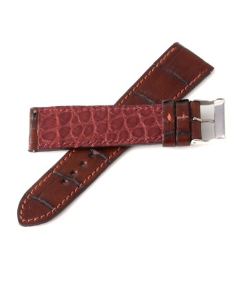 Alligator "Solo" leather watch band - 22mm width (0.87 inches) / Size M (n° 2) sur le site 