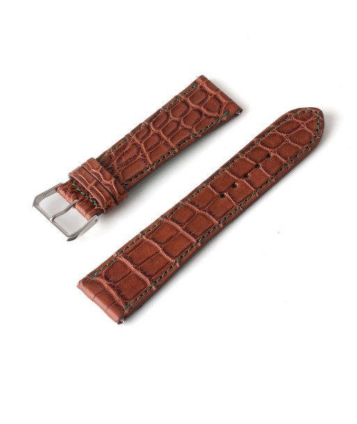 Alligator "Solo" leather watch band - 23mm width (0.90 inches) / Size M (n° 7) Pour