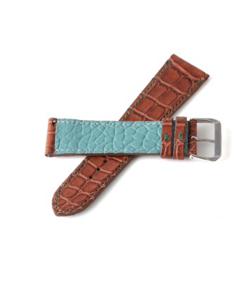 Alligator "Solo" leather watch band - 23mm width (0.90 inches) / Size M (n° 7) Pour