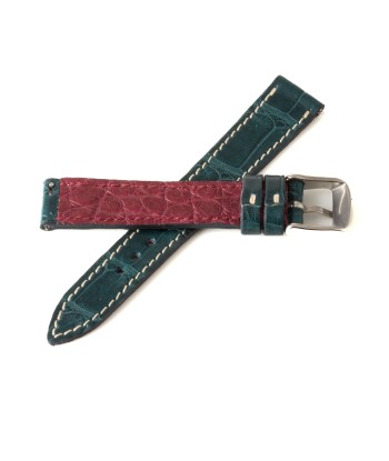 Alligator "Solo" leather watch band - 16mm width (0.63 inches) / Size S (n° 3) pas cher