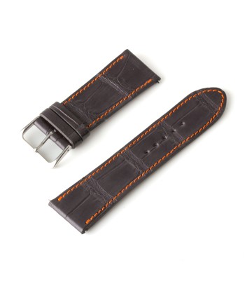 Alligator "Solo" leather watch band - 24mm width (0.94 inches) / Size S (n° 8) Livraison rapide