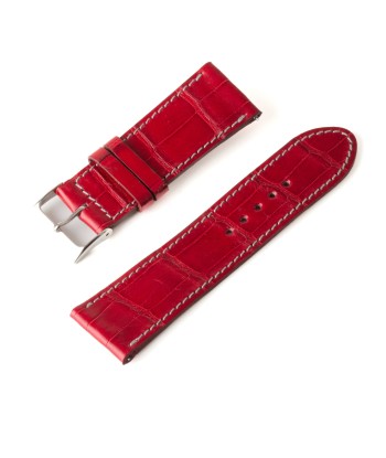 Alligator "Solo" leather watch band - 24mm width (0.94 inches) / Size S (n° 9) à prix réduit toute l'année