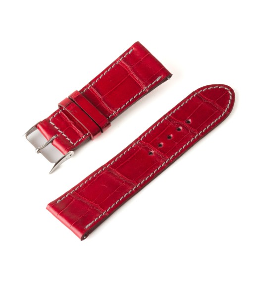 Alligator "Solo" leather watch band - 24mm width (0.94 inches) / Size S (n° 9) à prix réduit toute l'année