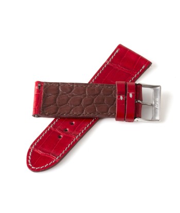 Alligator "Solo" leather watch band - 24mm width (0.94 inches) / Size S (n° 9) à prix réduit toute l'année