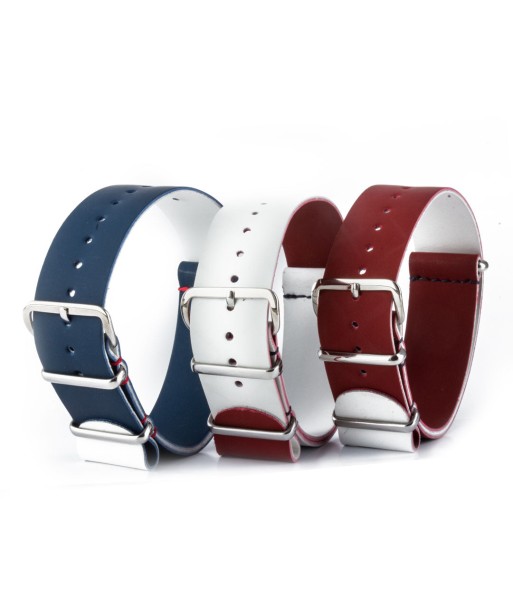 French soccer team Pack - 3x Rubber calf NATO strap (blue, white, red) À commander