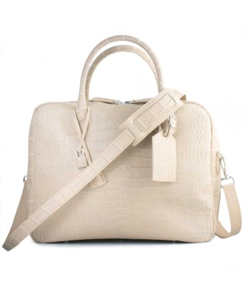 ​Leather briefcase - Beige porosus crocodile bag JUSQU'A -70%! 