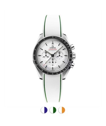 Omega Speedmaster - Integrated rubber watch band "Duo" - Contrasted white rubber de votre