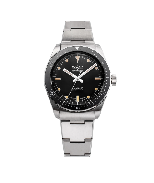 Vulcain Watch - Skindiver Nautique 38mm - Black (metal bracelet + rubber strap included) vente chaude votre 