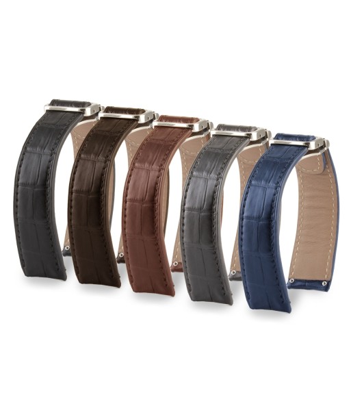 Ebel - Leather watch band - Alligator (black, grey, brown, blue...) Profitez des Offres !