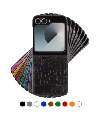 Leather Samsung case / cover - Samsung Galaxy Z Flip 5, 6 - Genuine alligator la colonne vertébrale