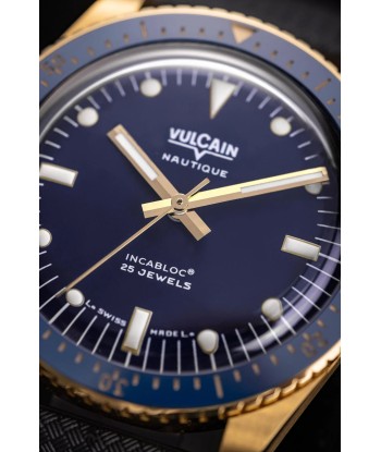 Vulcain Watch - Skindiver Nautique 38mm - Gold & Blue pour bénéficier 