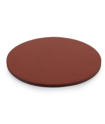 Set of 5 leather coasters - Brown grained calf le des métaux précieux