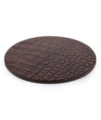 Set of 5 leather coasters - Havana brown "Patina" alligator prix