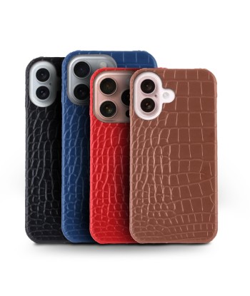 Leather iPhone case / cover "Slim" - iPhone 16 ( All models ) - Genuine alligator Amélioration de cerveau avec