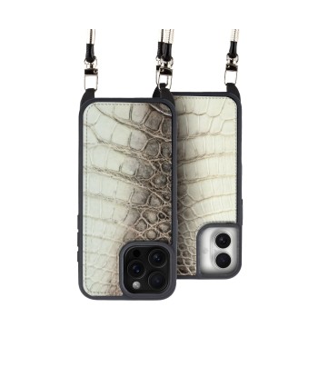 iPhone "Sport case" with leather cover - iPhone 16 ( all models ) - "Himalaya" Crocodile ouvre sa boutique