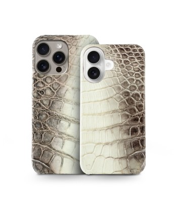 Leather iPhone case / cover "Slim" - iPhone 16 ( All models ) - Genuine "Himalaya" crocodile 50% de réduction en Octobre 2024