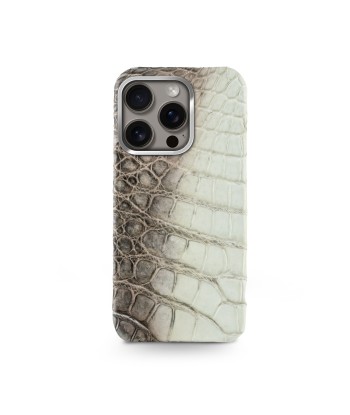 Leather iPhone case / cover "Prime" - iPhone 16 ( Pro & Pro Max only ) - Genuine "Himalaya" crocodile le des métaux précieux