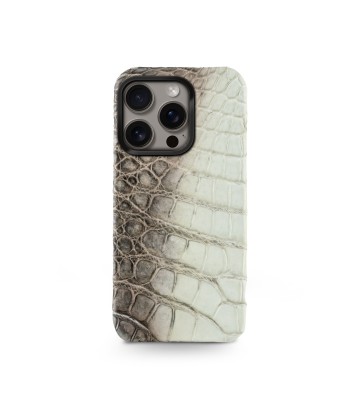 Leather iPhone case / cover "Prime" - iPhone 16 ( Pro & Pro Max only ) - Genuine "Himalaya" crocodile le des métaux précieux