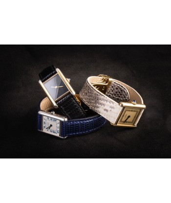 ​Cartier Tank - Leather watch band - Lizard (black, blue, brown, red, himalaya) Pour