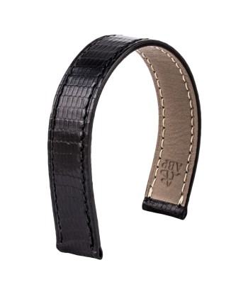 Bracelet-montre cuir - Poiray - Lézard noir Par le système avancé 