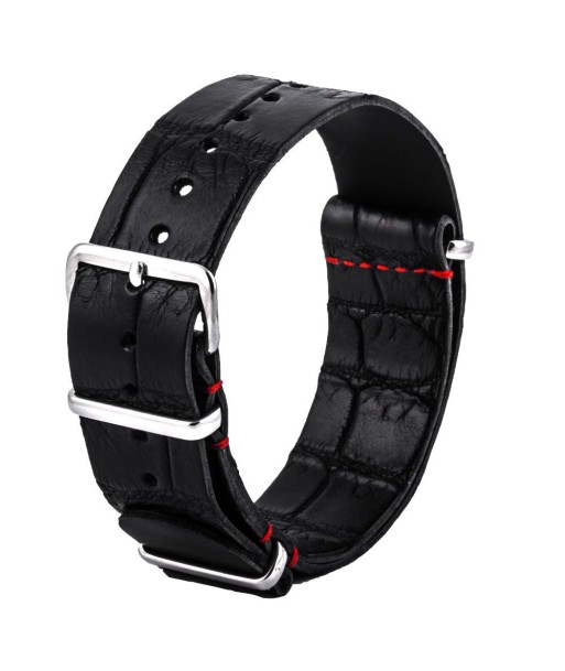 Tag Heuer Carrera - Bracelet montre nato cuir - Alligator noir commande en ligne