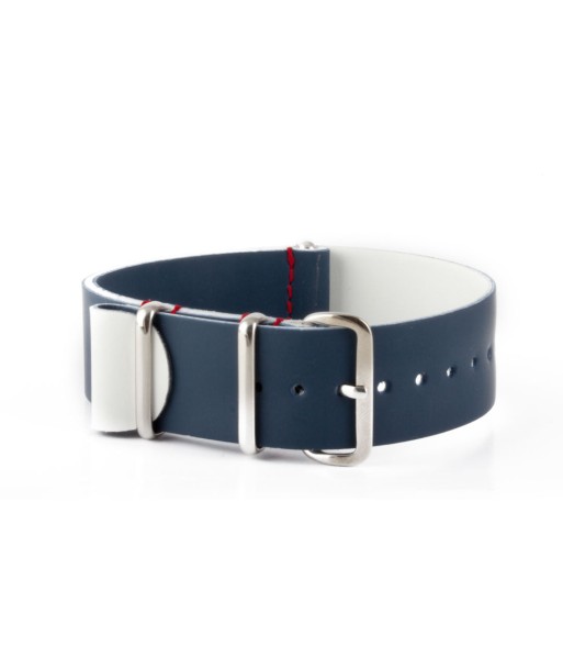 République - Bracelet NATO veau rubber - Bleu pas cher chine