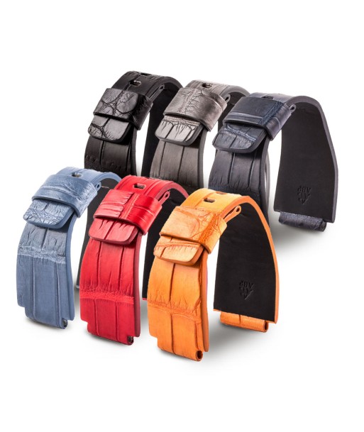 Bell & Ross - Bracelet montre cuir - Alligator sauvage (noir, gris, bleu, rouge, orange...) 50-70% off 