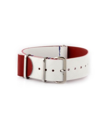 République - Bracelet NATO veau rubber - Blanc solde