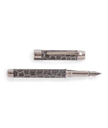 Stylo plume cuir – Acier rhodium / Doré / Métal noir – Alligator sélection de produits