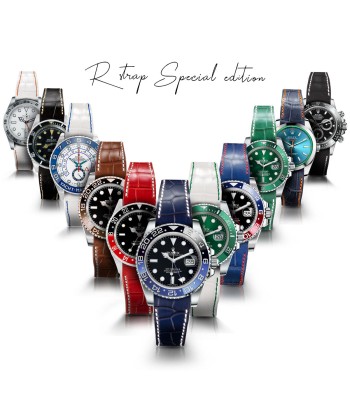 Rolex – Bracelet-montre cuir R Strap "Special Editions" – Alligator noir, marron, bleu, rouge... En savoir plus