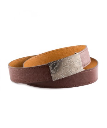 Ceinture réversible type Hermès - Veau grainé - Bicolore d'Europe débarque