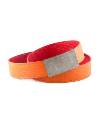 Ceinture réversible type Hermès - Veau grainé - Bicolore d'Europe débarque