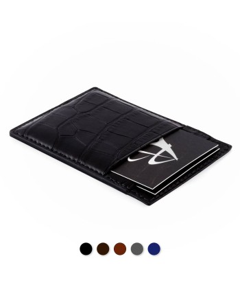 Etui cuir cartes bancaires vertical «Platinum» - Alligator commande en ligne