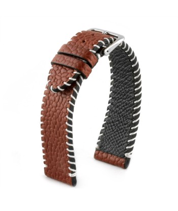 Bracelet montre cuir "Football américain" - Veau marron vous aussi creer 