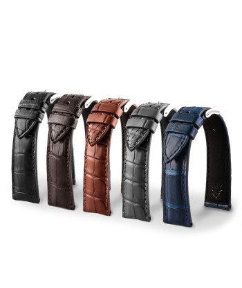 Bracelet classique "Essential" - Bracelet de montre cuir - Alligator (noir, marron, gris, bleu) acheter