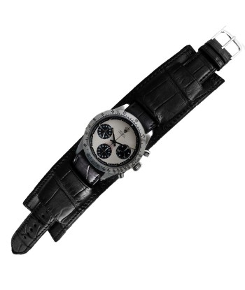 Bracelet bund vintage Paul Newman Daytona - Bracelet-montre cuir - Alligator (noir, marron, gris, bleu) français