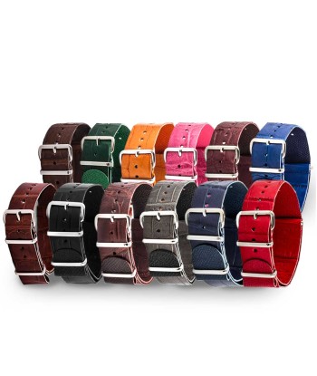 Bracelet montre Nato Wild cuir - Alligator sauvage (noir, marron, gris, bleu, rouge, orange, vert, orange...) des créatures d'habitude