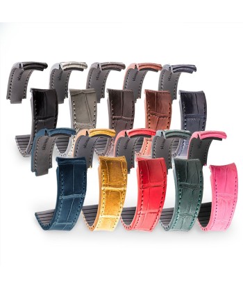 Rolex – Bracelet-montre cuir R Strap – Alligator (noir, gris, marron, bleu, miel, rouge, vert, rose) l'évolution des habitudes 