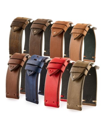 Panerai Luminor - Bracelet montre cuir vintage - Veau (marron, bleu, rouge, taupe) Comparez plus de prix