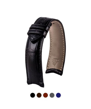 Anses courbes - Bracelet-montre cuir - Alligator (noir, marron, gris, bleu) Dans la société mordern