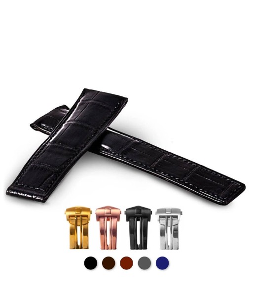 Tag Heuer - Bracelet-montre cuir - Alligator (noir, marron foncé, marron moyen, gris, bleu) solde